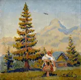 Jan Hála, Vo Važci, 1937, Olej na plátne, dublované
