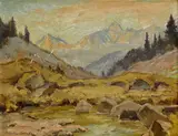 Jaroslav Votruba, Tatranský motív, Okolo 1950, Olej na kartóne