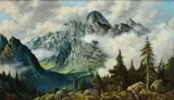 Alojz Adam Glod, Pohľad na Tatry, Okolo 1940, Olej na plátne