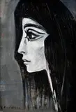 Gandlová Kveta, Havrania žena, 1960, Tempera na kartóne