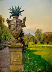 Max Schurmann, Pohľad na Bratislavský hrad, Okolo 1920, Olej na kartóne