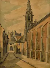 Max Schurmann, Bratislavská ulička (Klarisky), Okolo 1930, Akvarel na papieri
