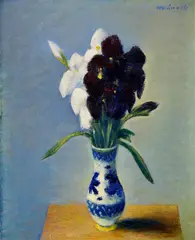Ján Mudroch, Kosatce, 1954, Olej na plátne