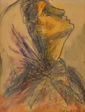Ján Mudroch, Hlava ženy, Okolo 1960, Ceruza, pastel na papieri