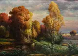 Adolf Kaufmann, Jesenná krajina, Okolo 1900, Olej na plátne