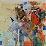 Zimková Milina, Fašiangový koník (pocta Kompánkovi), 2013, Akryl na plátne