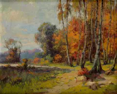 Jesenná krajina by Ján Grotkovský, Okolo 1930, Olej na plátne, sold Dec 2015