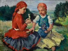 Jozef Pituk, Dve dievčatá, Okolo 1940, Olej na plátne