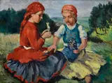 Jozef Pituk, Dve dievčatá, Okolo 1940, Olej na plátne
