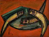 František Studený, Údenáče I, 1969, Olej na sololite