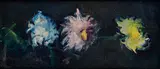 Gabriela Schillerová, Ležiace chryzantémy, 1966, Olej na kartóne