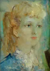 Portrét dámy by Max Schurmann, Okolo 1930, Olej na kartóne, sold Dec 2015