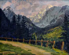 Pohľad na Tatry by Gustáv Mallý, Okolo 1930, Olej na plátne, sold Dec 2015
