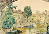 Imro Weiner-Kráľ, Kampa, Okolo 1955, Akvarel na papieri