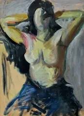 Orest Dubay, Poloakt, 1941, Tempera na papieri