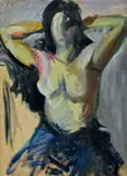 Orest Dubay, Poloakt, 1941, Tempera na papieri