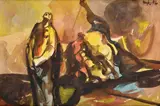 Figurálna kompozícia by Vincent Hložník, 1946, Akvarel na papieri, sold Dec 2015