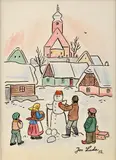 Josef Lada, Vianoce (Kresba z pamätníčka)