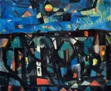 Rudolf Moško, Horizontálna krajina, 1963, Olej na plátne