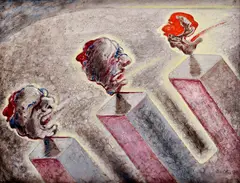Stanislav Balko, Z cyklu Volanie v šedom, 1989, Olej na kartóne