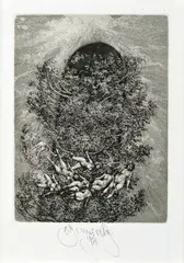 Kompozícia by Albín Brunovský, 1984, Lept na papieri, sold Dec 2015