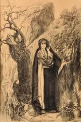 Jaroslav Čermák, Čiernohorka, Okolo 1862 - 65, Kresba uhľom na kartóne