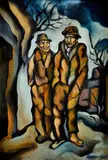 Konštantín Bauer, Dvaja pocestní, 1927, Olej na kartóne