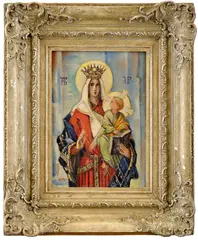 Martin Benka, Matka božská - ustavičnej pomoci (štúdia k oltárnemu obrazu pre kostol sv. Martina v Martine), 1947, Olej na plátne
