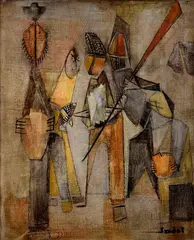 Bretónski rybári by Geza Szobel, 1934, Olej na plátne, sold Nov 2015