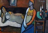 Dve ženy by Vincent Hložník, 1946, Tempera na papieri, sold Nov 2015