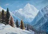 Ladislav Berecz, Zimné Tatry, Okolo 1940, Olej na hrubom papieri