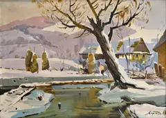 Adalbert A. Marton, Zima, 1961, Olej na plátne