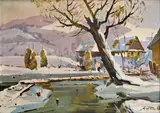 Adalbert A. Marton, Zima, 1961, Olej na plátne