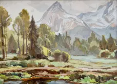 Ráno pod Kriváňom (Štóla pod Tatrami) by Jaroslav Votruba, Okolo 1940, Tempera na papieri, sold Sep 2015