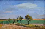 Martin Tvrdoň, Krajina, 1979, Olej na kartóne