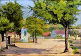 Eugen Chrien, Na okraji dediny, 1937, Olej na kartóne
