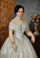 Portrét mladej meštianky by Peter Michal Slavomil Bohúň, Okolo 1850, Olej na plátne, sold Sep 2015