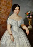 Peter Michal Slavomil Bohúň, Portrét mladej meštianky, Okolo 1850, Olej na plátne