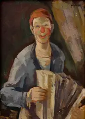 Tivadar Jánoska, Harmonikár, Okolo 1910, Tempera na preglejke