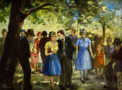 Anton Jasusch, Promenáda v parku, Okolo 1940, Olej na plátne