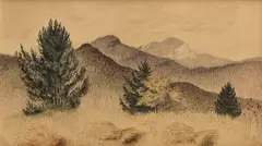 Ester Šimerová-Martinčeková, Slovenská krajina, Okolo 1955, Akvarel na papieri