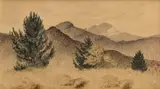 Ester Šimerová-Martinčeková, Slovenská krajina, Okolo 1955, Akvarel na papieri