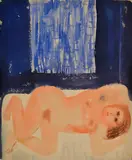 Semian Ervín, Snívajúca žena, 1945 - 46, Akvarel na papieri