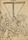 Vilmos Perlrott-Csaba, Snímanie z kríža, Okolo 1920, Uhoľ na papieri
