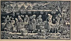 Duša Ferdiš, Práčky, Okolo 1935, Drevorez na papieri. 2/20