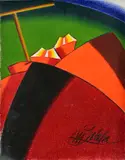 Dvaja chlapi by Milan Laluha, Okolo 1975, Pastel na papieri, sold Sep 2015