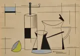 Andrej Barčík, Zátišie, 1979, Kresba farebnými ceruzami, uhľom na papieri