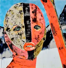 Matej Fabian, Sixties Ski Mask, 2015, Akryl na plátne