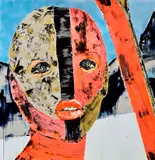 Matej Fabian, Sixties Ski Mask, 2015, Akryl na plátne