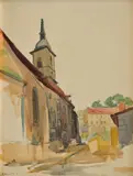 Istokovits Kálmán, Bratislava, 1957, Akvarel, pastel, ceruza na papieri